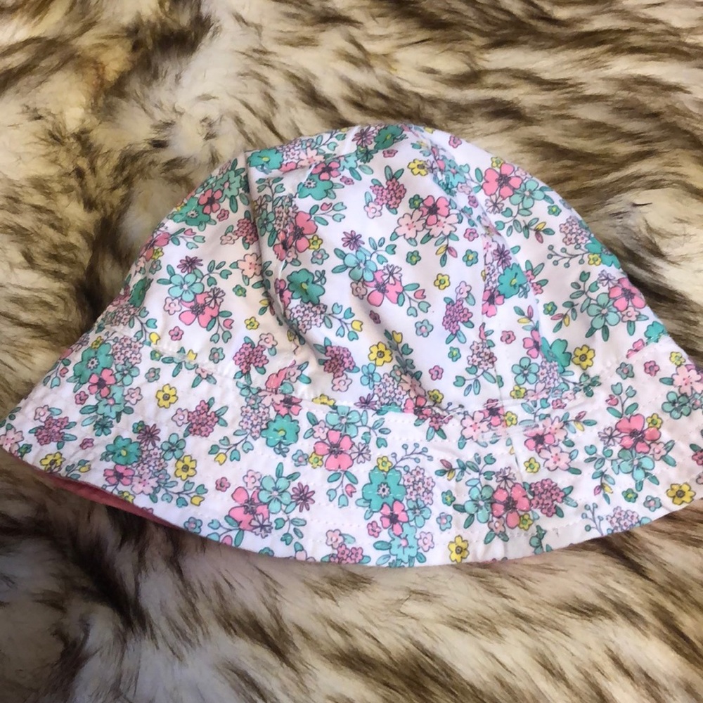 Reversible baby girl sun hat 0-6 months